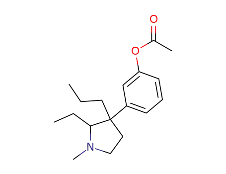 Molecular Structure of 1505-41-5 (3-(2-ethyl-1-methyl-3-propylpyrrolidin-3-yl)phenyl acetate)