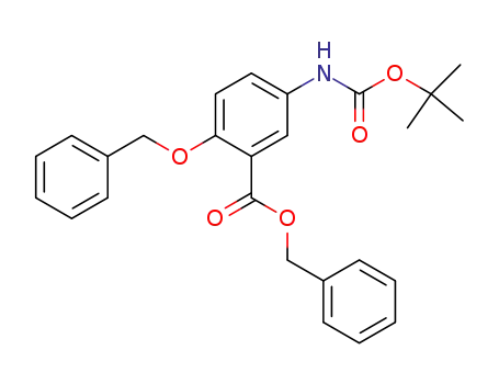 Molecular Structure of 135345-41-4 (5-[[(1,1-DiMethylethoxy)carbonyl]aMino]-2-(phenylMethoxy)-benzoic Acid PhenylMethyl Ester)