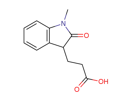 Molecular Structure of 149287-38-7 (3-(1-Methyl-2-oxo-2,3-dihydro-1H-indol-3-yl)-propionic acid)