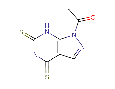 Molecular Structure of 13515-05-4 (1-acetyl-1H-pyrazolo[3,4-d]pyrimidine-4,6(2H,5H)-dithione)