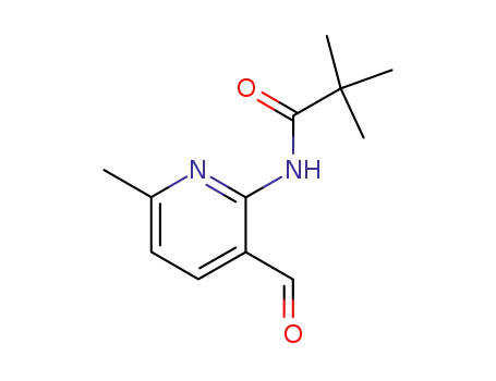 Molecular Structure of 127446-32-6 (2,2-Dimethyl-N-(3-formyl-6-methyl-2-pyridinyl)propanamide)