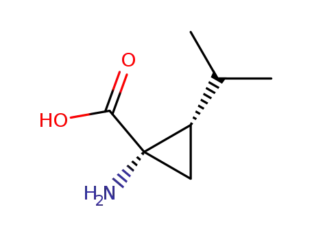 Molecular Structure of 149811-52-9 (Cyclopropanecarboxylic acid, 1-amino-2-(1-methylethyl)-, trans- (9CI))