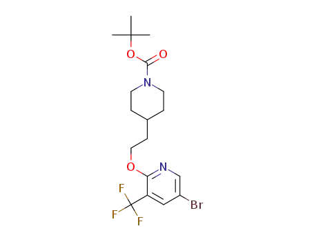 Molecular Structure of 1315465-07-6 (tert-butyl 4-(2-{[5-bromo-3-(trifluoromethyl)pyridin-2-yl]oxy}ethyl)piperidine-1-carboxylate)