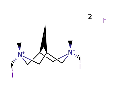 Molecular Structure of 14932-17-3 (3,7-bis(iodomethyl)-3,7-dimethyl-3,7-diazoniabicyclo[3.3.1]nonane)