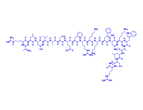 Molecular Structure of 150238-87-2 (H-ALA-ARG-LEU-ASP-VAL-ALA-SER-GLU-PHE-ARG-LYS-LYS-TRP-ASN-LYS-TRP-ALA-LEU-SER-ARG-NH2)