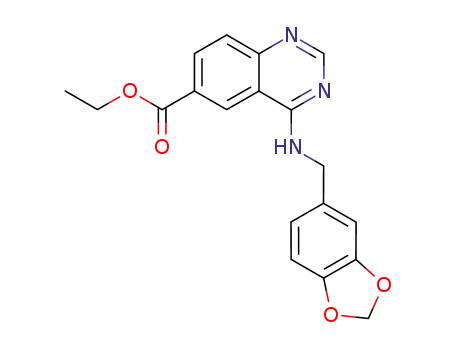 4-[(1,3-BENZODIOXOL-5-YLMETHYL)AMINO]-6-QUINAZOLINECARBOXYLIC ACID ETHYL ESTER