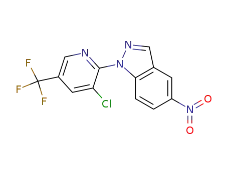 Molecular Structure of 150149-16-9 (1-[3-CHLORO-5-(TRIFLUOROMETHYL)-2-PYRIDINYL]-5-NITRO-1H-INDAZOLE)