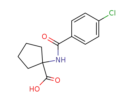 Molecular Structure of 15026-82-1 (1-(4-Chloro-benzoylamino)-cyclopentanecarboxylic acid)
