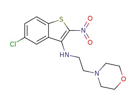 Molecular Structure of 149338-21-6 (N-(5-Chloro-2-nitrobenzo(b)thien-3-yl)-4-morpholineethanamine)