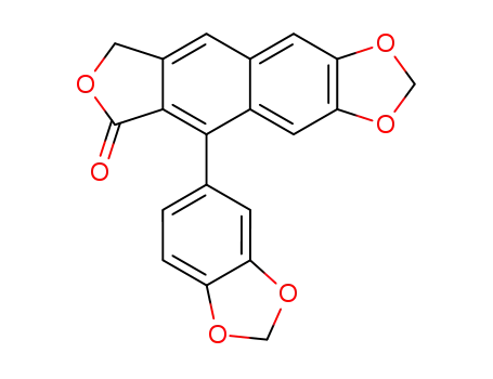 Molecular Structure of 14944-34-4 (6,7-(Epoxymethanoxy)-9-(1,3-benzodioxole-5-yl)-1,3-dihydronaphtho[2,3-c]furan-1-one)