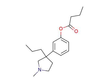Molecular Structure of 1505-28-8 (3-(1-methyl-3-propylpyrrolidin-3-yl)phenyl butanoate)