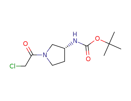 Molecular Structure of 1354015-96-5 ([(S)-1-(2-Chloro-acetyl)-pyrrolidin-3-yl]-carbaMic acid tert-butyl ester)