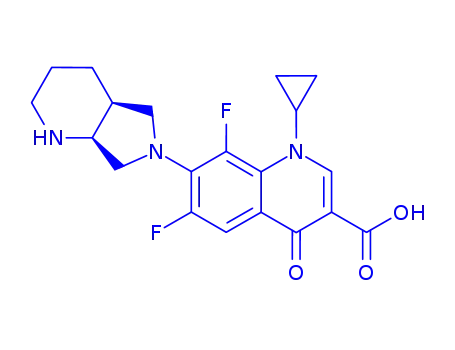 Molecular Structure of 151213-15-9 (3-Quinolinecarboxylic acid, 1-cyclopropyl-6,8-difluoro-1,4-dihydro-7-(octahydro-6H-pyrrolo[3,4-b]pyridin-6-yl)-4-oxo-, (4aS-cis)-)