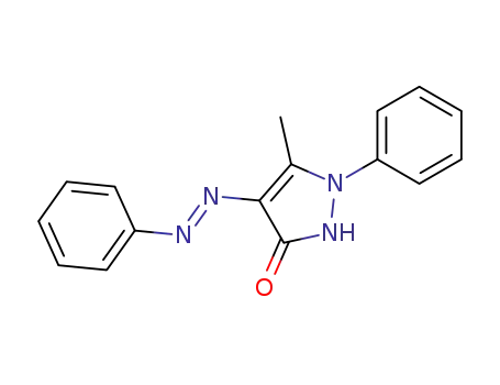 Molecular Structure of 15095-26-8 (5-methyl-1-phenyl-4-[(E)-phenyldiazenyl]-1,2-dihydro-3H-pyrazol-3-one)