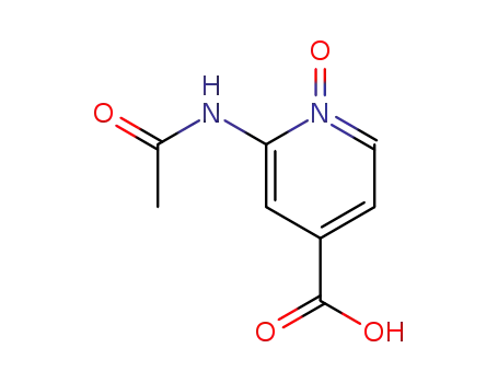 Molecular Structure of 89977-01-5 (Isonicotinic acid, 2-acetamido-, 1-oxide (7CI))