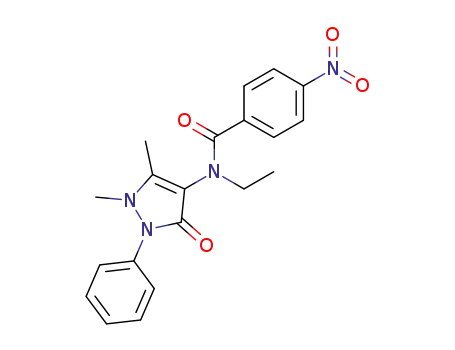 Molecular Structure of 15166-19-5 (N-(1,5-dimethyl-3-oxo-2-phenyl-2,3-dihydro-1H-pyrazol-4-yl)-N-ethyl-4-nitrobenzamide)
