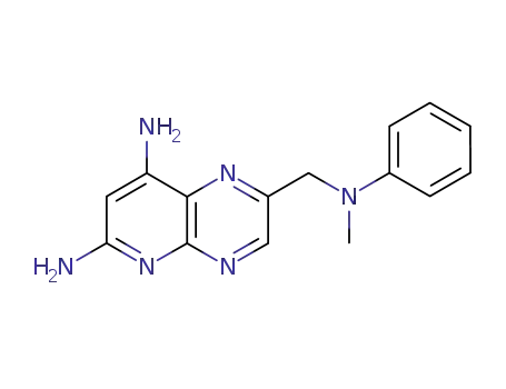 Molecular Structure of 15224-04-1 (2-{[methyl(phenyl)amino]methyl}pyrido[2,3-b]pyrazine-6,8-diamine)