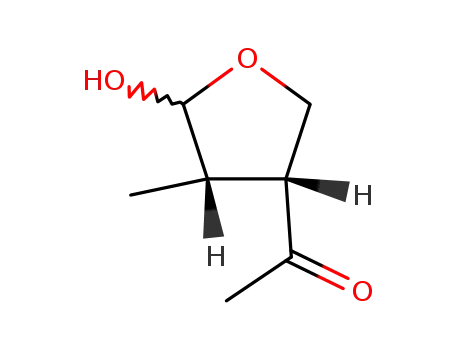 Molecular Structure of 188300-71-2 (Ethanone, 1-[(3R,4R)-tetrahydro-5-hydroxy-4-methyl-3-furanyl]-, rel- (9CI))