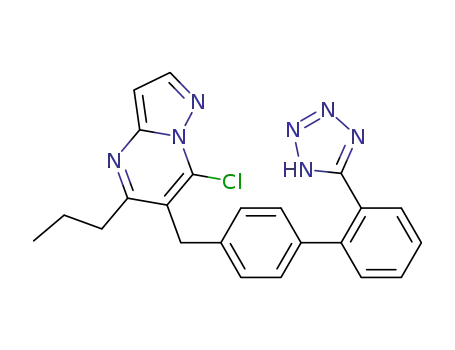Molecular Structure of 151327-07-0 (2-chloro-4-propyl-3-[[4-[2-(2H-tetrazol-5-yl)phenyl]phenyl]methyl]-1,5 ,9-triazabicyclo[4.3.0]nona-2,4,6,8-tetraene)