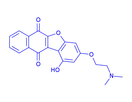 Molecular Structure of 151775-55-2 (3-(2-(dimethylamino)ethoxy)-1-hydroxybenzo(b)naphtho(2,3-d)furan-6,11-dione)