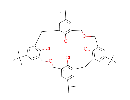 Molecular Structure of 85097-23-0 (7,13,21,27-tetra-tert-butyl-29,30,31,32-tetrahydroxy-2,3,16,17-tetrahomo-3,17-dioxacalix<4>arene)