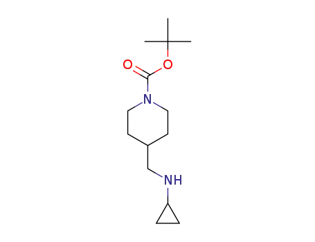 Molecular Structure of 877859-58-0 (tert-butyl 4-((cyclopropylamino)methyl)piperidine-1-carboxylate)