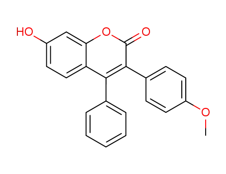 Molecular Structure of 1508-90-3 (7-hydroxy-3-(4-methoxyphenyl)-4-phenyl-2H-chromen-2-one)