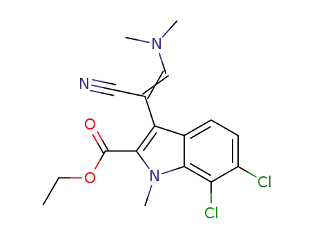 ethyl 6,7-dichloro-3-[1-cyano-2-(dimethylamino)vinyl]-1-methyl-1H-indole-2-carboxylate