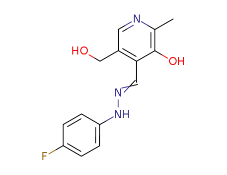 Molecular Structure of 1513-11-7 (4-[[2-(4-fluorophenyl)hydrazinyl]methylidene]-5-(hydroxymethyl)-2-meth yl-pyridin-3-one)