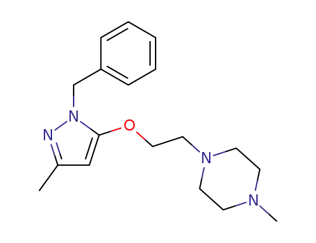 Molecular Structure of 15090-12-7 (1-[2-[(1-Benzyl-3-methyl-1H-pyrazol-5-yl)oxy]ethyl]-4-methylpiperazine)