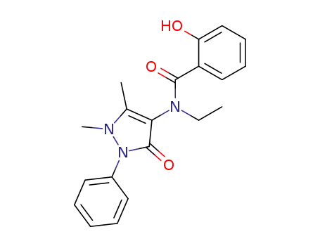 Molecular Structure of 15166-24-2 (N-(1,5-dimethyl-3-oxo-2-phenyl-2,3-dihydro-1H-pyrazol-4-yl)-N-ethyl-2-hydroxybenzamide)