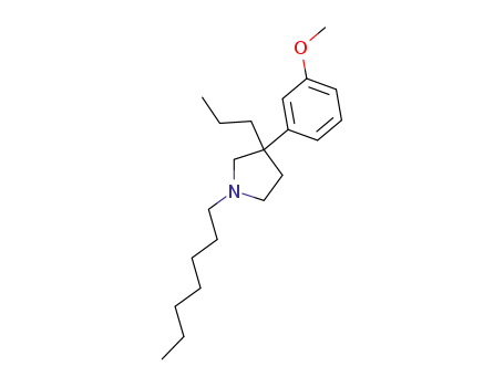 Molecular Structure of 1507-65-9 (1-Heptyl-3-(m-methoxyphenyl)-3-propylpyrrolidine)
