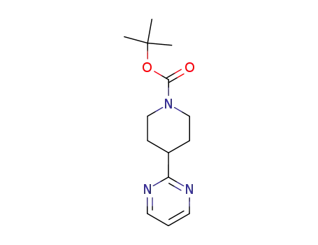 Molecular Structure of 182416-05-3 (4-(2-Pyrimidinyl)-1-piperidinecarboxylic acid 1,1-dimethylethyl ester)