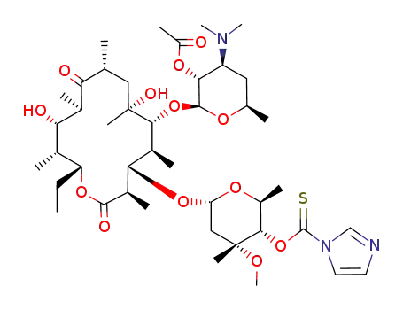Molecular Structure of 150785-59-4 (2'-O-acetyl-4-(imidazolylthiocarbonyl)erythromycin B)