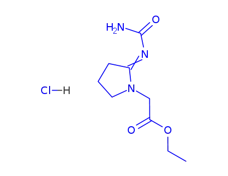 1-피롤리딘아세트산, 2-((아미노카보닐)이미노)-, 에틸 에스테르, 모노염산염