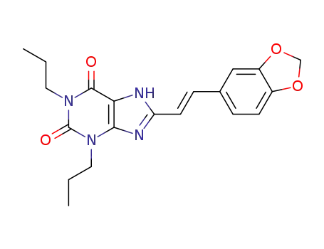 Molecular Structure of 151539-61-6 ((E)-8-(3,4-Methylenedioxystyryl)-1,3-dipropylxanthine hydrate)