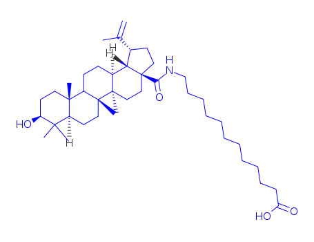 Molecular Structure of 150840-41-8 (12-{[(3beta)-3-hydroxy-28-oxolup-20(29)-en-28-yl]amino}dodecanoic acid)