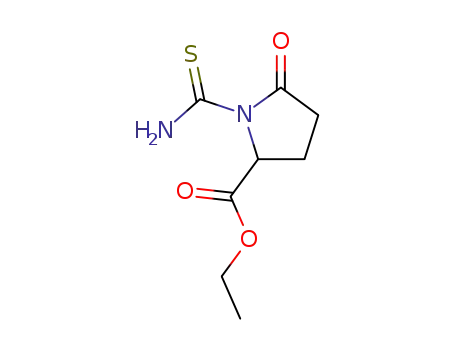 Proline,  5-oxo-1-(thiocarbamoyl)-,  ethyl  ester  (8CI)
