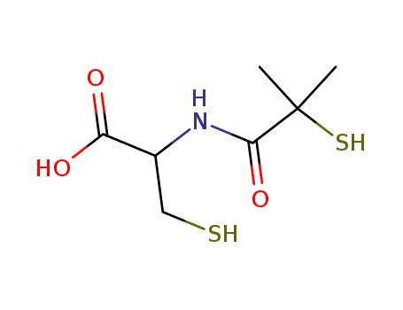 Molecular Structure of 130999-94-9 (N-(2-Mercapto-2-methylpropionyl)-D-cysteine)