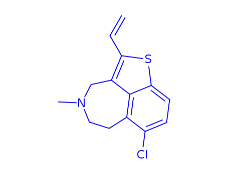 Molecular Structure of 138194-10-2 (7-chloro-2-ethenyl-4-methyl-3,4,5,6-tetrahydrothieno[4,3,2-ef][3]benzazepine)