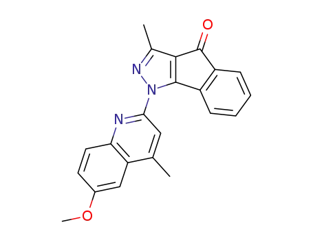 Molecular Structure of 130946-65-5 (1-(6-methoxy-4-methylquinolin-2-yl)-3-methylindeno[1,2-c]pyrazol-4(1H)-one)