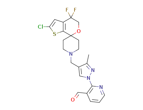 2-[4-[(2-chloro-4,4-difluoro-4,5-dihydrospiro[5H-thieno[2,3-c]pyran-7,4'-piperidine]-1'-yl)methyl]-3-methylpyrazol-1-yl]pyridine-3-carbaldehyde