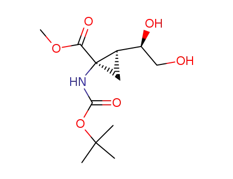 Molecular Structure of 257877-98-8 (methyl (R,2S,4'R)-(+)-1-N-tert-butoxycarbonylamino-2-(12',2'-dihydroxyethyl)cyclopropanecarboxylate)