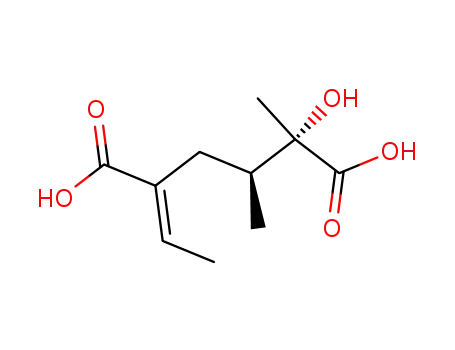Molecular Structure of 469-45-4 ((2R,3R,E)-5-Ethylidene-2-hydroxy-2,3-dimethylhexanedioic acid)