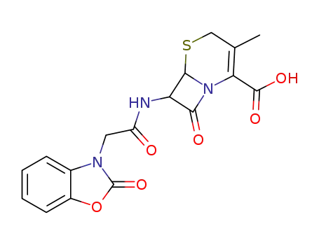 Molecular Structure of 130970-57-9 (7-(2-benzoxazolon-3-ylacetamido)desacetoxycephalosporanic acid)