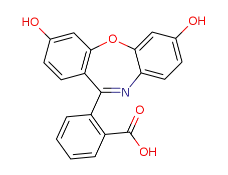 Molecular Structure of 13606-02-5 (2-(3,7-DIHYDROXY-DIBENZO[B,F][1,4]OXAZEPIN-11-YL)-BENZOIC ACID)