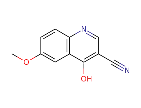 Molecular Structure of 13669-61-9 (4-Hydroxy-6-methoxyquinoline-3-carbonitrile)