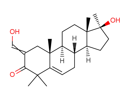 Molecular Structure of 87425-81-8 (17β-hydroxy-4,4,17α-trimethyl-3-oxo-androst-5-ene-2-carbaldehyde)
