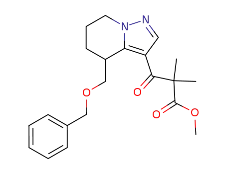 Molecular Structure of 145284-30-6 (methyl (+/-)-3-(4-benzyloxymethyl-4,5,6,7-tetrahydropyrazolo<1,5-a>pyridin-3-yl)-2,2-dimethyl-3-oxo-propionate)