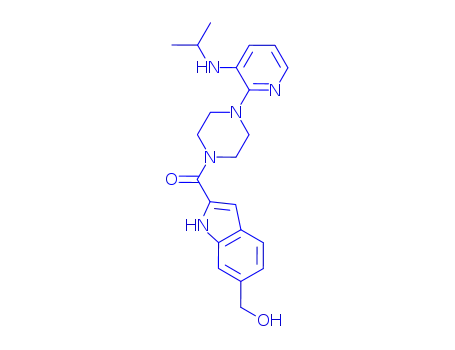 Molecular Structure of 136817-78-2 (Piperazine, 1-[[6-(hydroxymethyl)-1H-indol-2-yl]carbonyl]-4-[3-[(1-met hylethyl)amino]-2-pyridinyl]-)